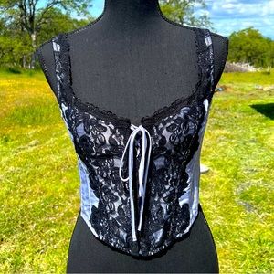 Fredericks of Hollywood Corset Size 34 Blue/Black